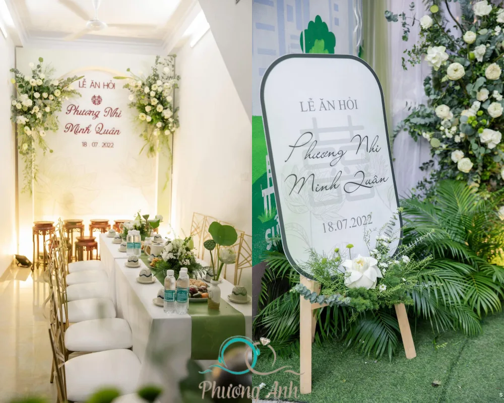 Các chi tiết nhỏ trong tiệc ăn hỏi