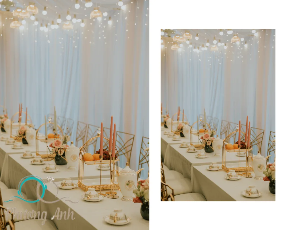 ​  Bàn tiệc lễ thành hôn tại tư gia cô dâu Thùy Trang  ​