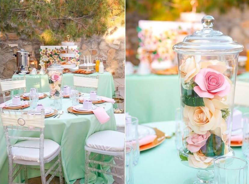 trang trí bàn tiệc đám cưới bằng hoa hồng 