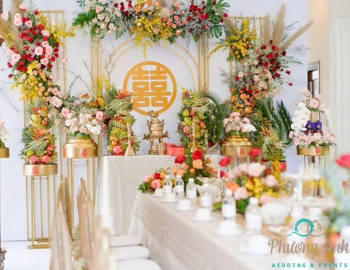 mẫu trang trí đám cưới tư gia đẹp mê