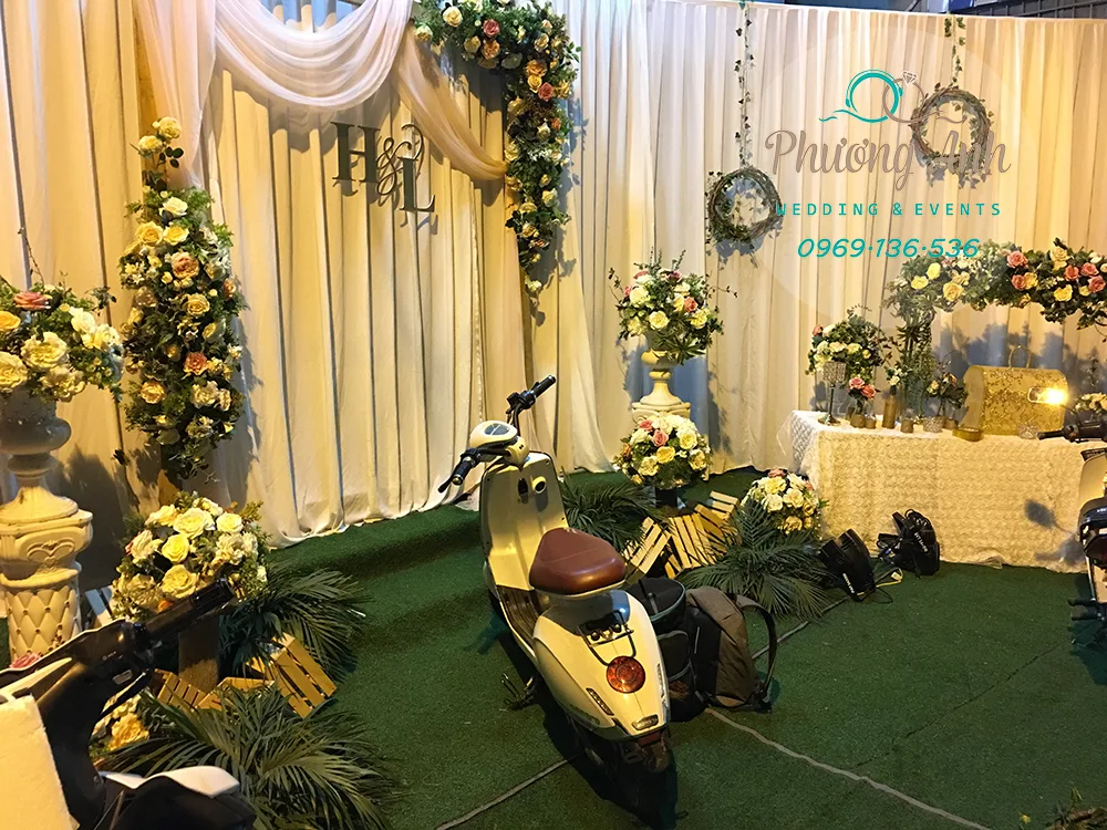 trang trí background cưới