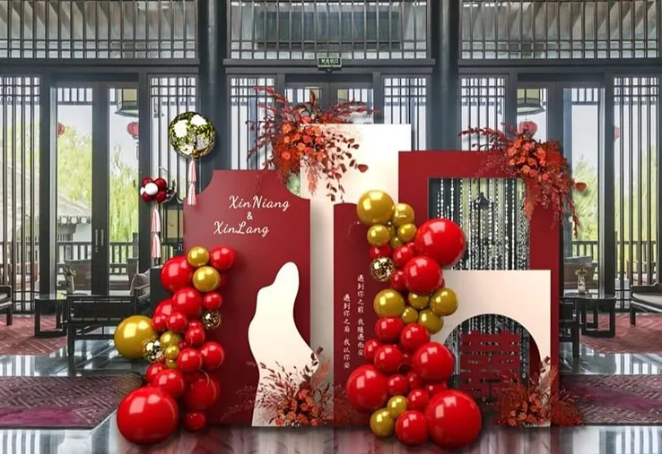 mẫu trang trí đám cưới màu đỏ