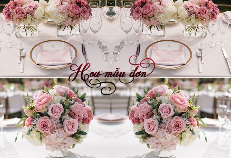 Trang trí đám cưới bằng hoa mẫu đơn