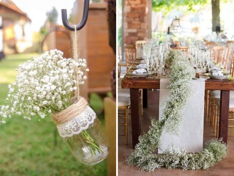 cắm hoa ngày cưới trong chai thủy tinh