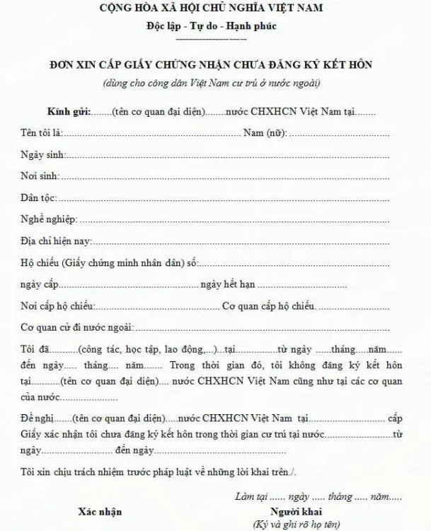 giấy tờ đăng ký kết hôn