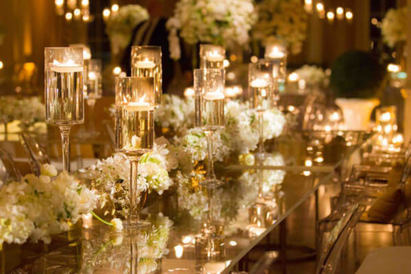 trang trí đám cưới màu vàng đồng