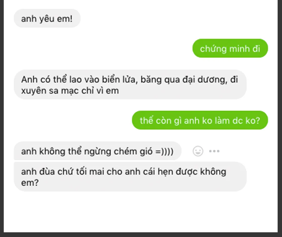 kiểu tin nhắn thả thính
