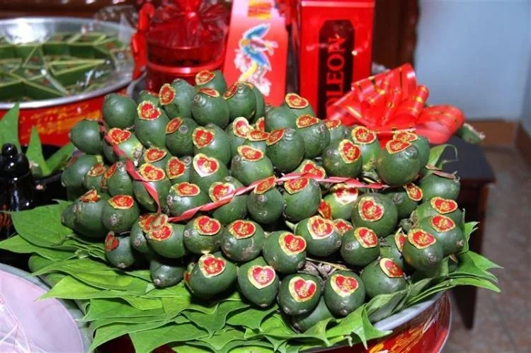 mâm quả cưới hỏi miền bắc tráp trầu cau
