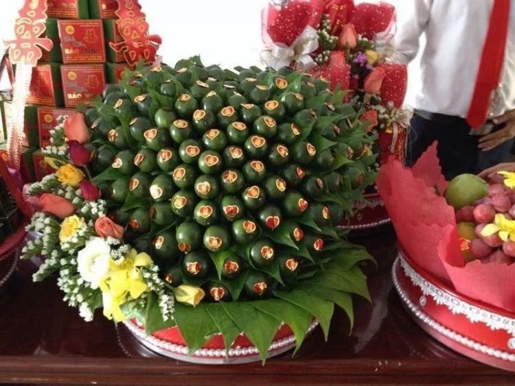 mâm trầu cau ăn hỏi đẹp