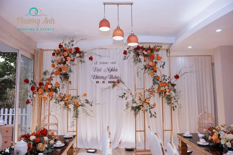 mẫu trang trí đám cưới tư gia đẹp mê