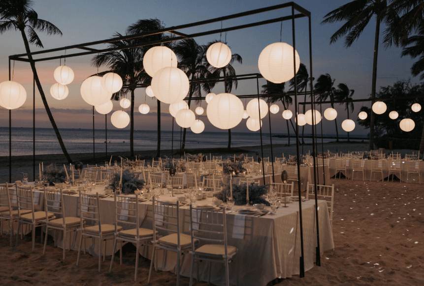 top mẫu trang trí đám cưới resort năm 2023