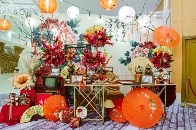 trang trí đám cưới phong cách trung hoa