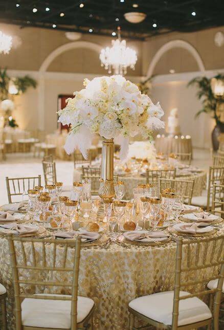 trang trí tiệc cưới phong cách metallic