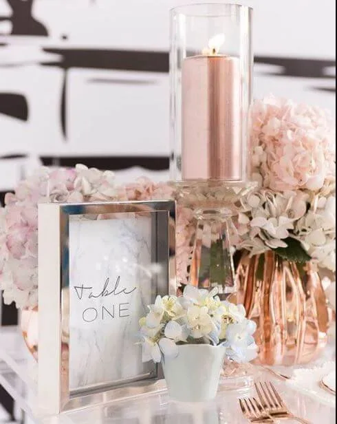trang trí tiệc cưới phong cách metallic