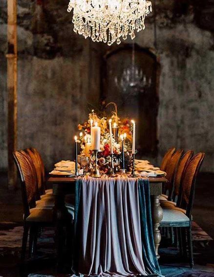 trang trí tiệc cưới phong cách metallic