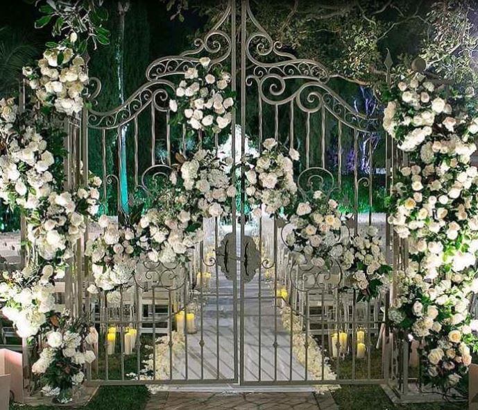 trang trí tiệc cưới phong cách metallic