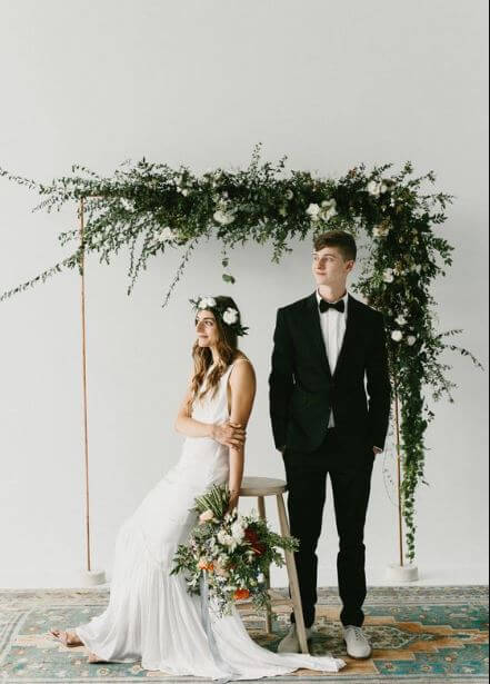 trang trí tiệc cưới phong cách metallic