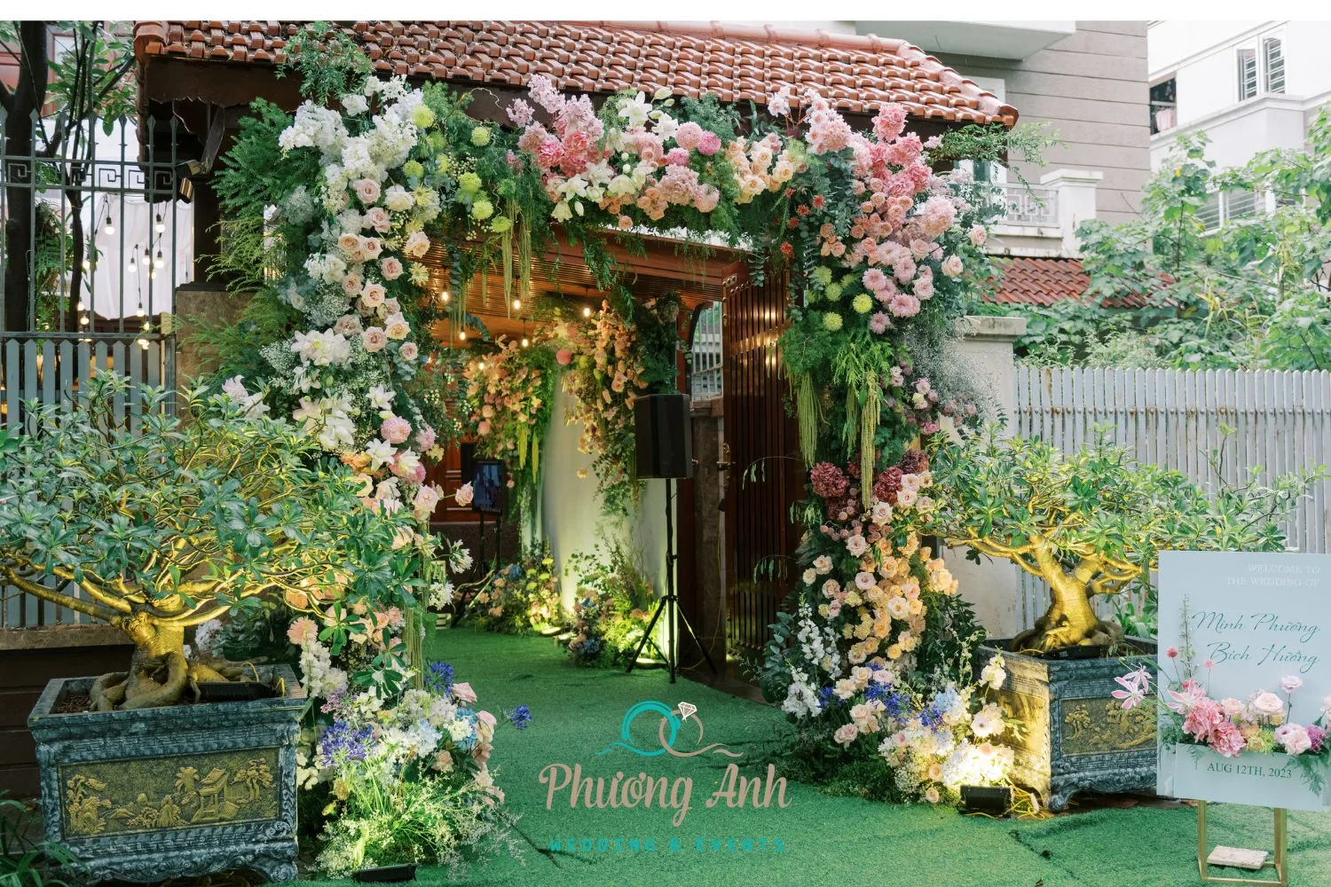 Không gian trang trí đám cưới tư gia tại Phương Anh Wedding