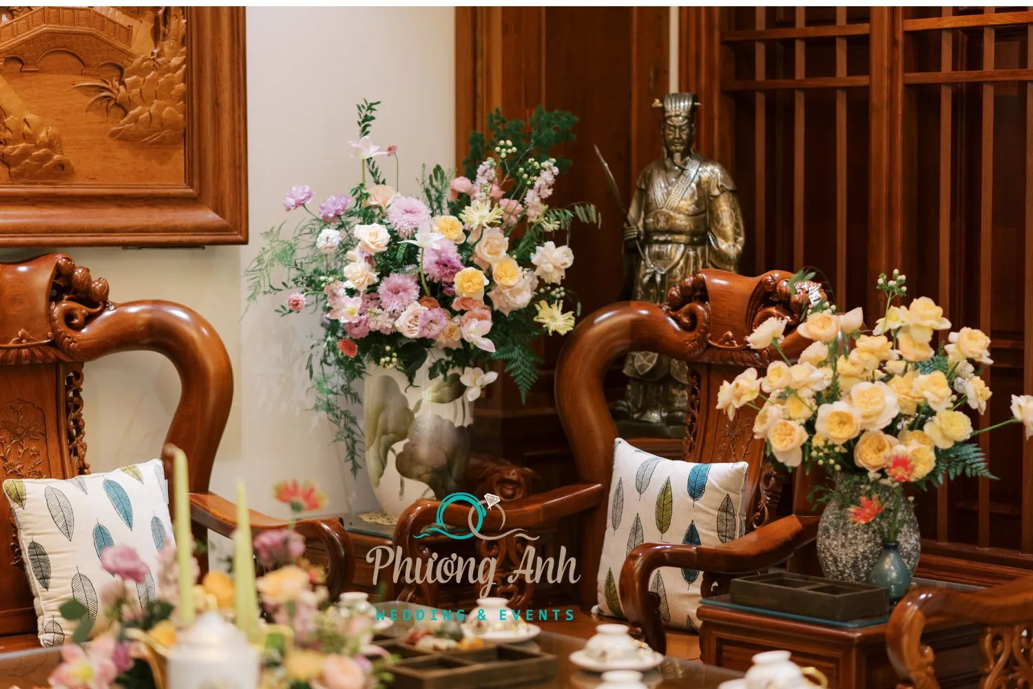 Không gian trang trí đám cưới tư gia tại Phương Anh Wedding