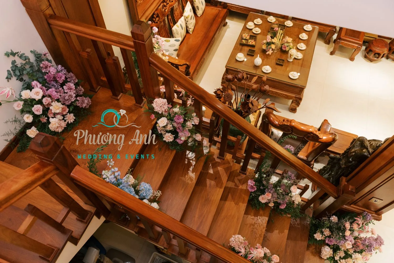 Không gian trang trí đám cưới tư gia tại Phương Anh Wedding