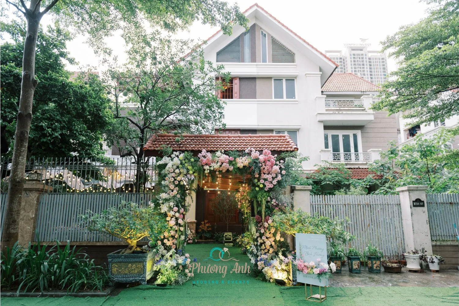 Không gian trang trí đám cưới tư gia