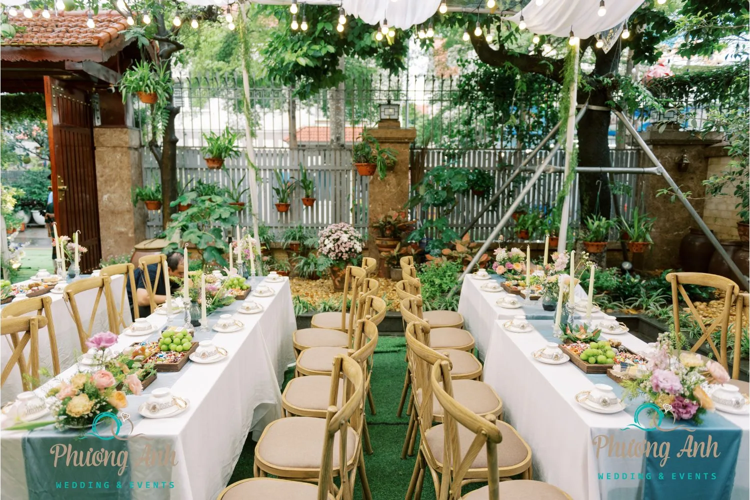 Không gian trang trí đám cưới tư gia tại Phương Anh Wedding
