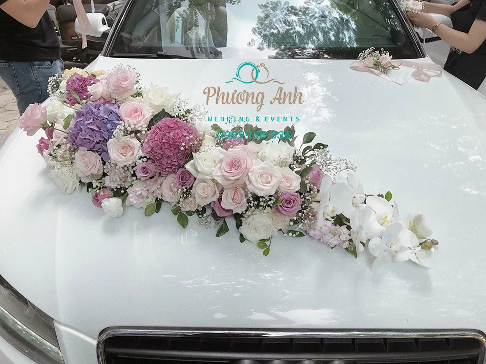 trang trí đầu xe hoa cưới
