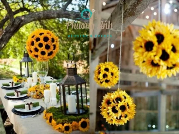 trang trí đám cưới bằng hoa hướng dương