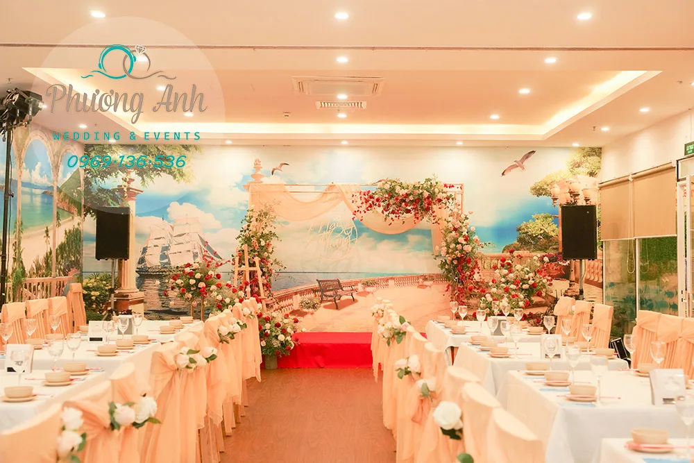 trang trí sảnh tiệc cưới nga thắng