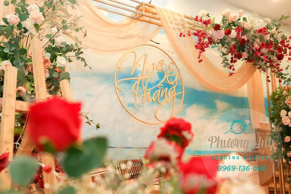 trang trí sảnh tiệc cưới nga thắng