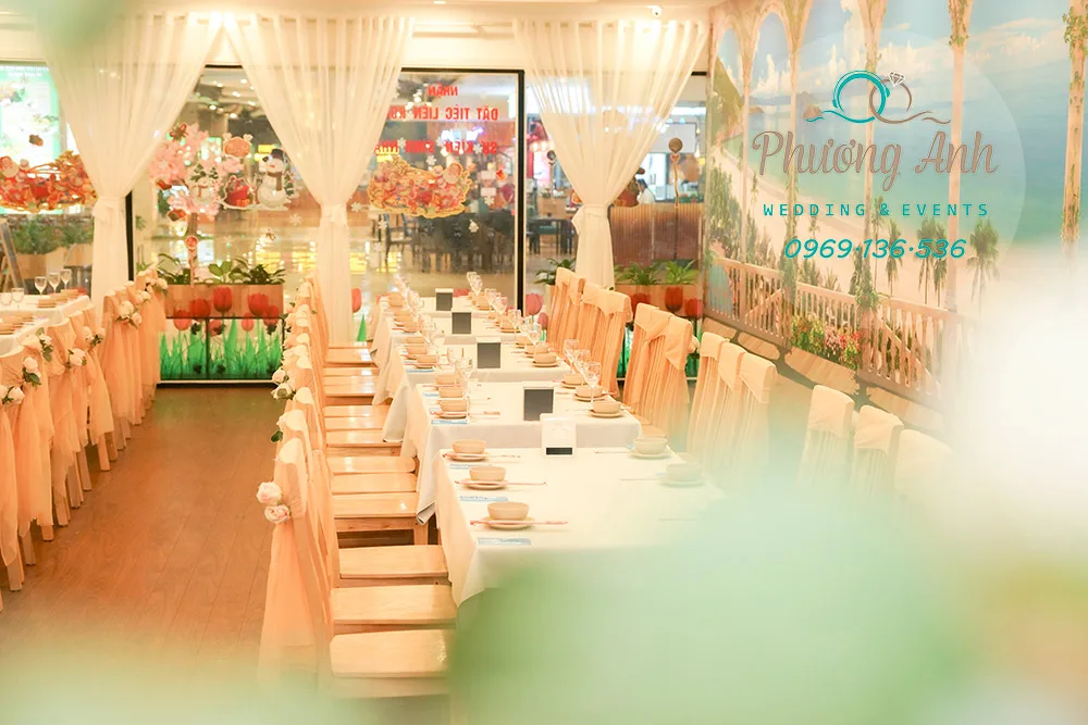trang trí sảnh tiệc cưới nga thắng