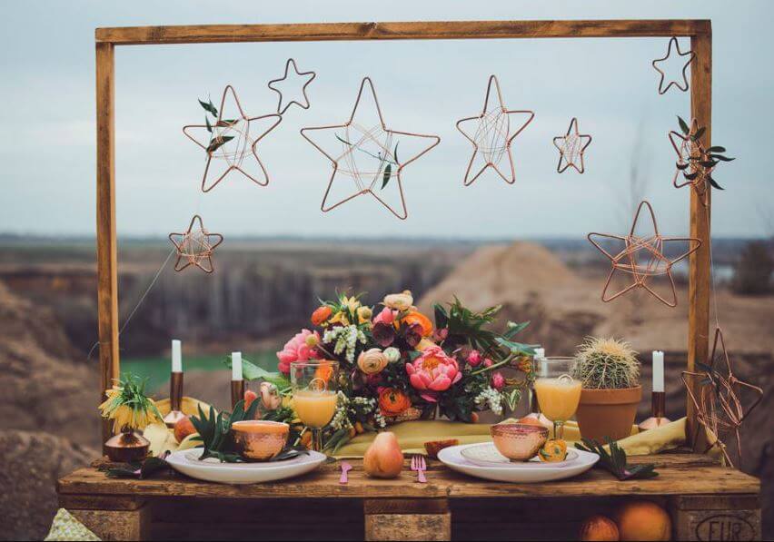 trang trí đám cưới phong cách bohemian