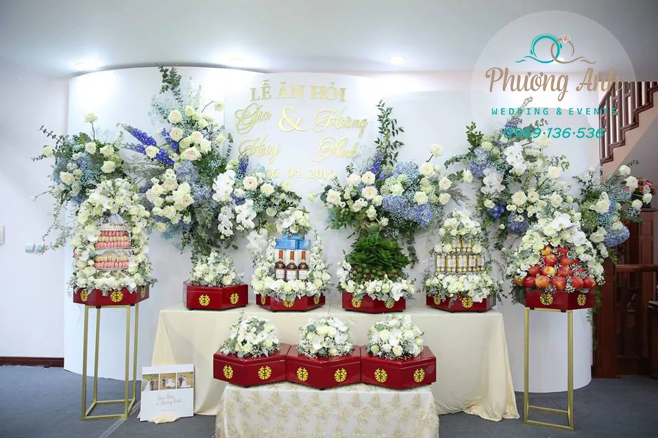 trang trí tráp ăn hỏi tại Long biên
