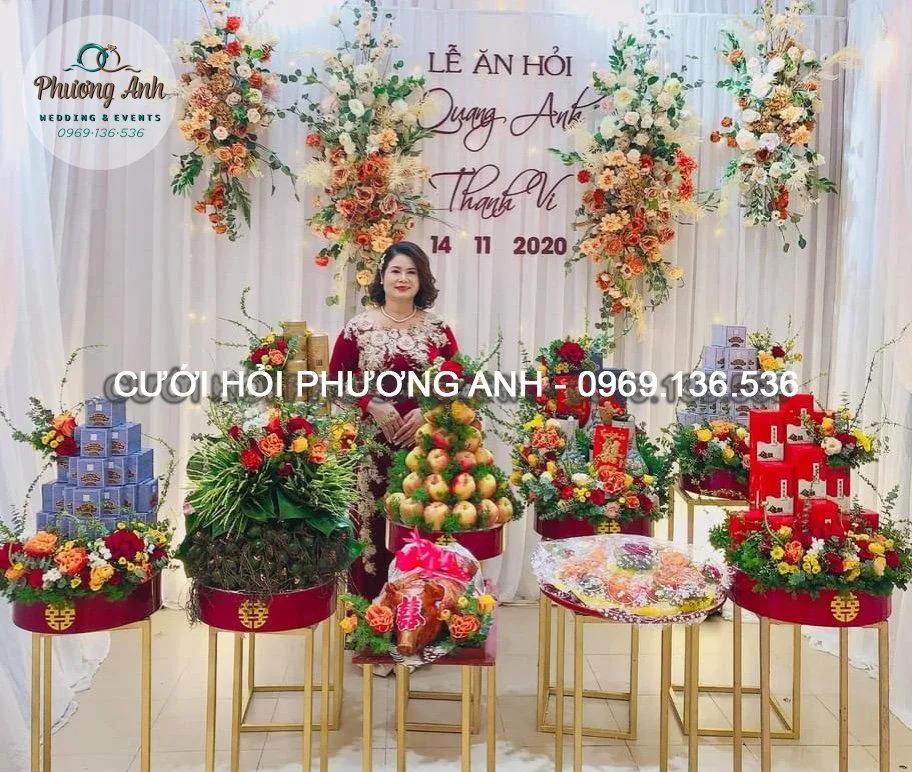 Tráp cưới hỏi Phương Anh xuất hiện trong những lễ cưới