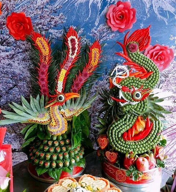 tráp hoa quả rồng phượng