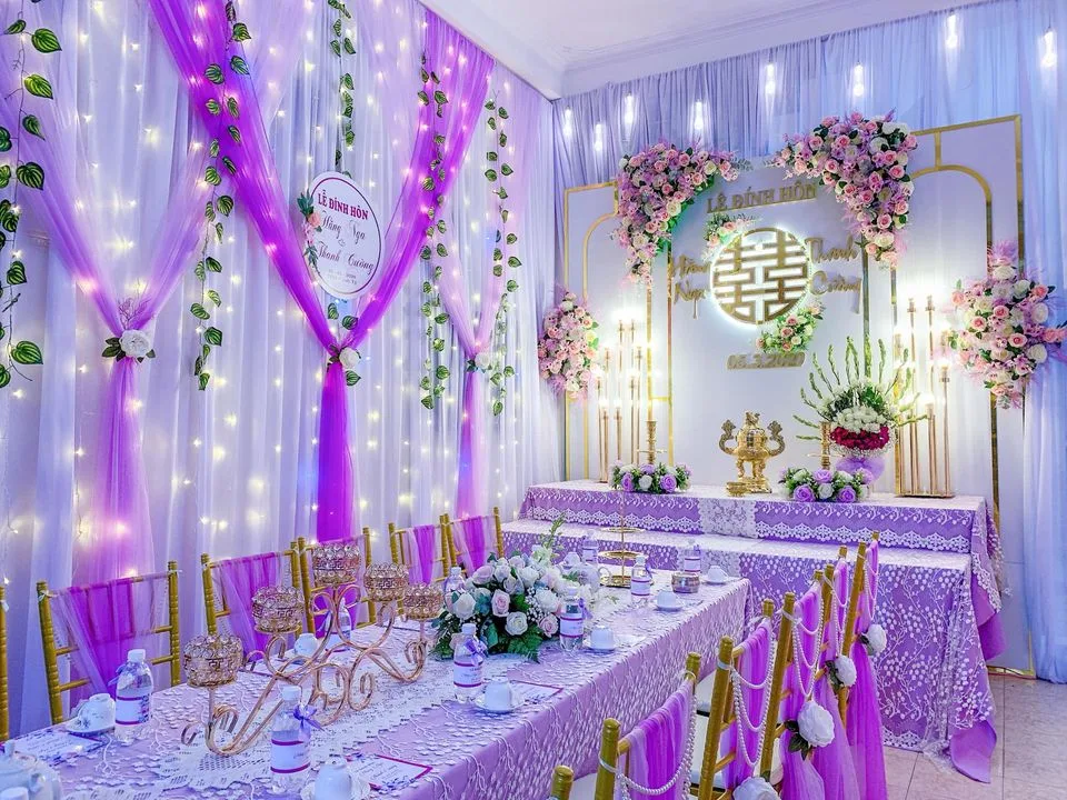  Trang trí đám cưới màu tím