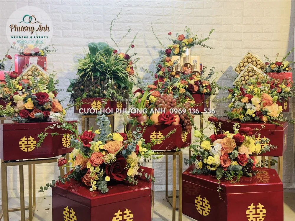 Mẫu tráp sơn mài hình lục lăng