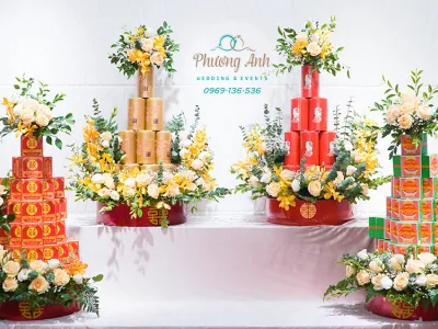 Tráp ăn hỏi Sơn Mài độc quyền Tại Cưới hỏi Phương Anh