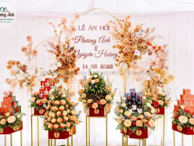 Mẫu trang trí Lễ ăn hỏi ấm cúng cho cô dâu Phương Anh, chú rể Nguyên Hoàng