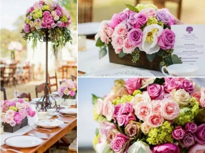 Trang trí đám cưới bằng hoa hồng