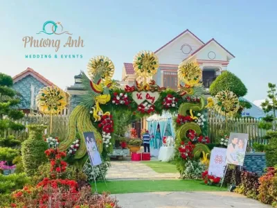 Mẫu trang trí cổng cưới bằng lá dừa đơn giản mà đẹp Top 20+ mẫu trang trí cổng cưới bằng lá dừa đơn giản mà đẹp