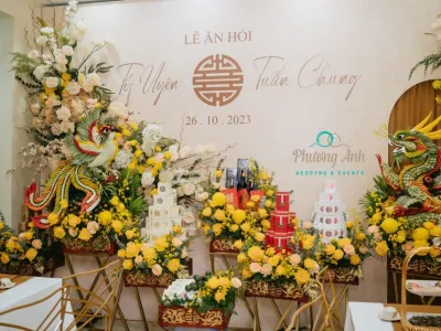 Mãn nhãn với bộ tráp ăn hỏi đẹp ngất ngây trong đám hỏi chú rể Tuấn Chung