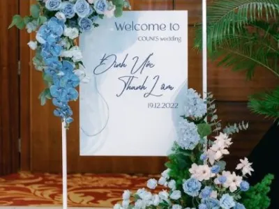 Bảng welcome đám cưới độc lạ đẹp ngất ngây