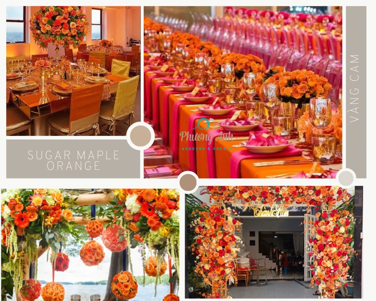 Tông màu trang trí đám cưới Sugar Maple Orange - Cam vàng ấn tượng