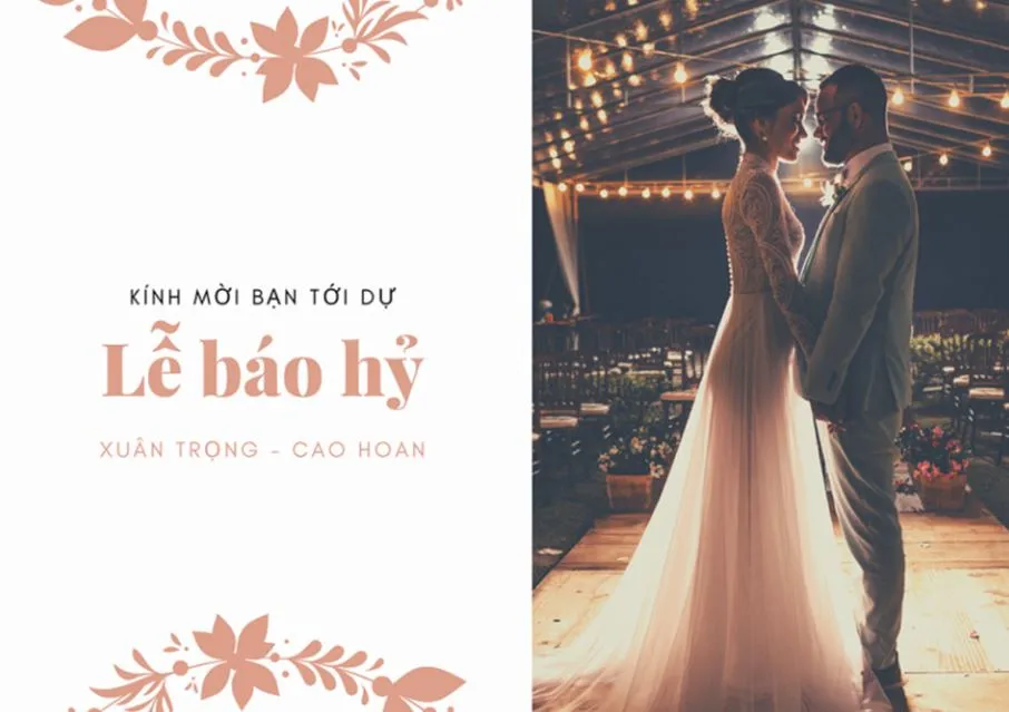 Chọn thiệp mời tiệc báo hỷ đơn giản
