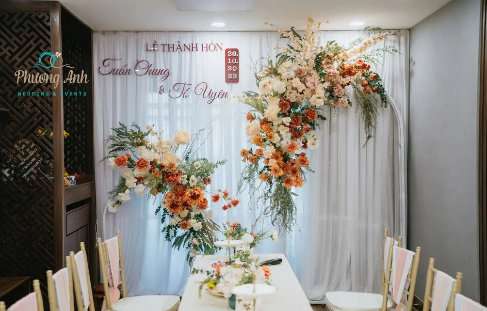 Trang trí lễ thành hôn hạng mục bacdrop