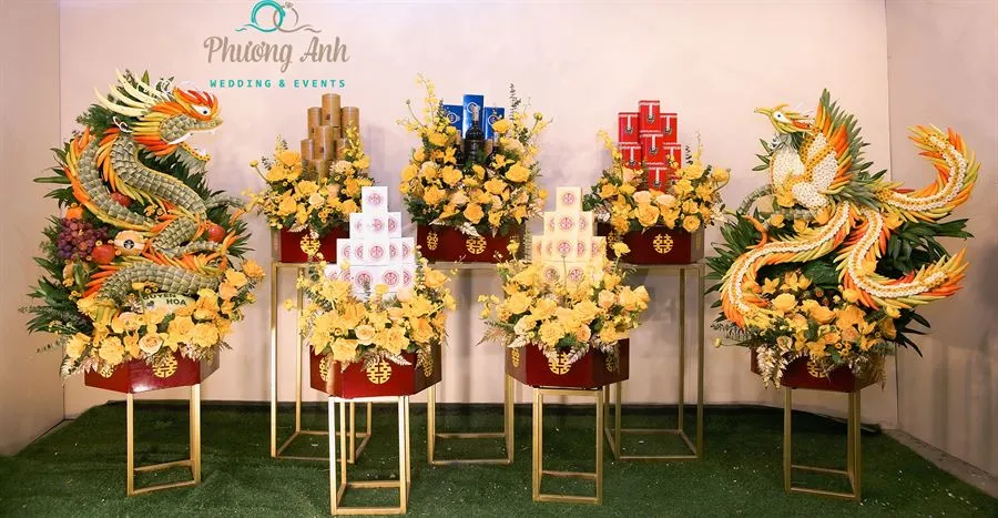 Bộ tráp ăn hỏi 7 lễ do Phương Anh thực hiện