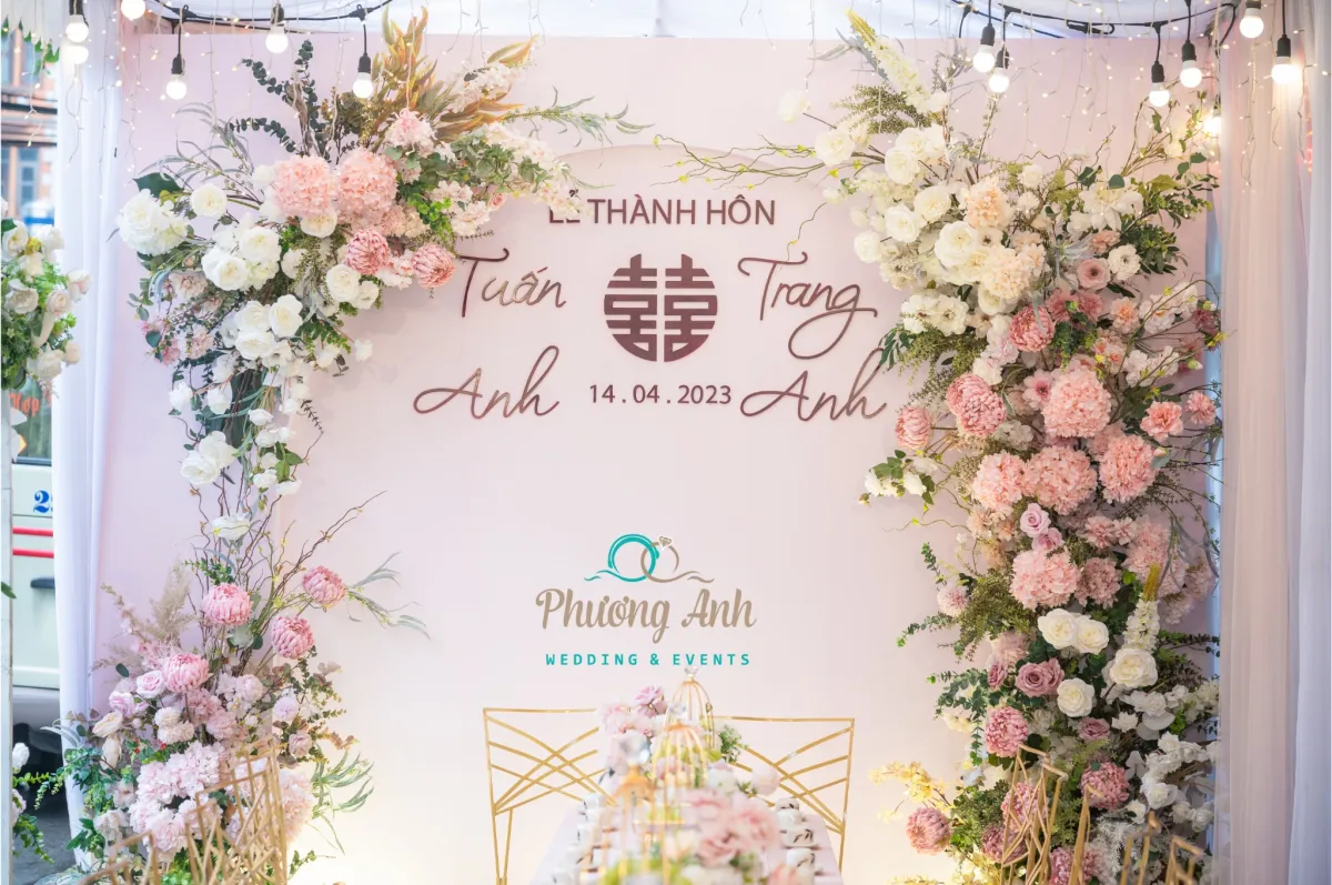 Backdrop đám cưới cặp đôi Trang Anh - Tuấn Anh