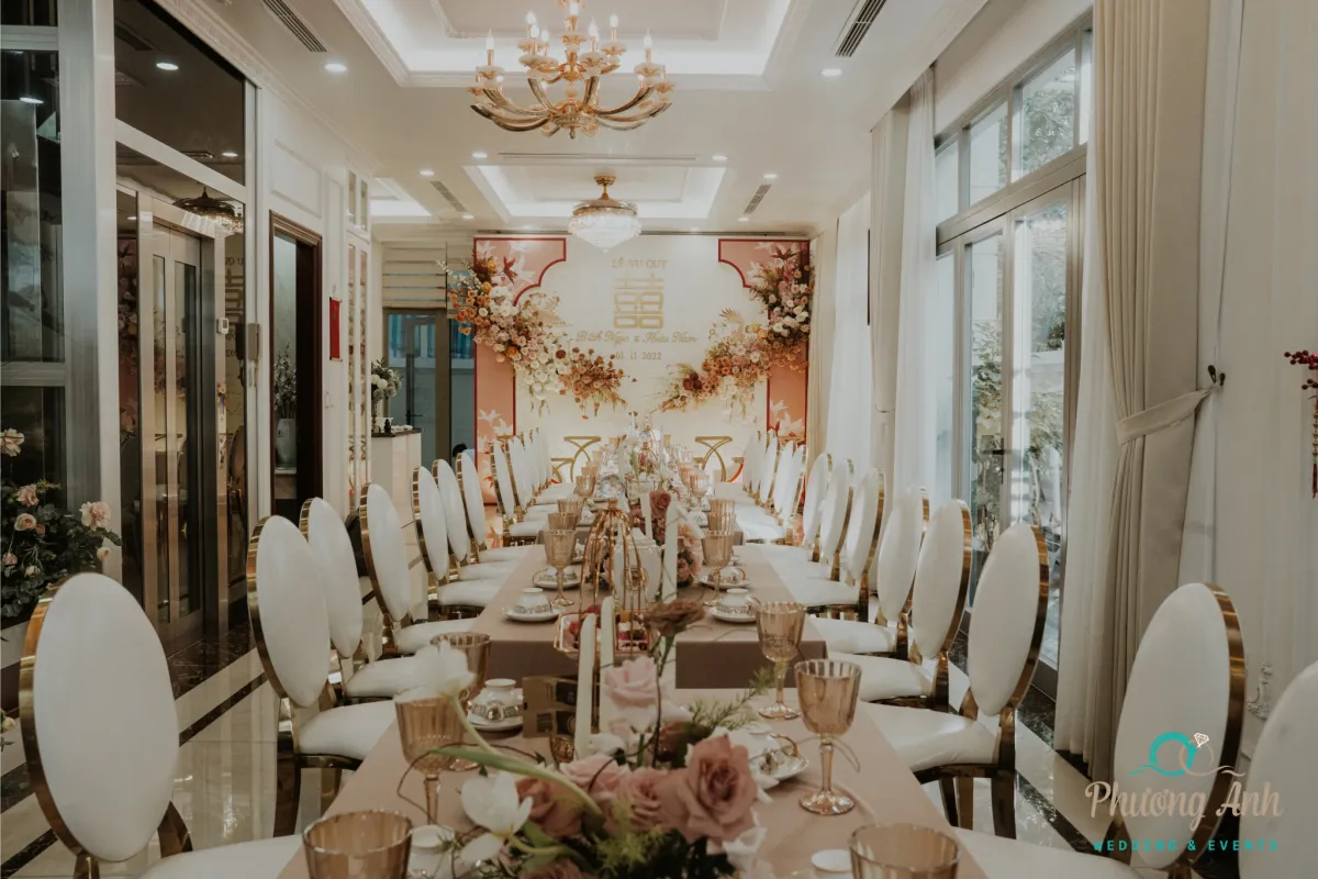 Không gian trang trí đám cưới tại nhà