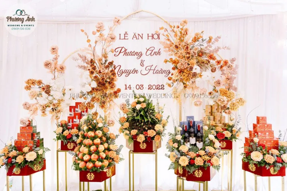 Bộ tráp ăn hỏi 9 lễ Phương Anh thực hiện